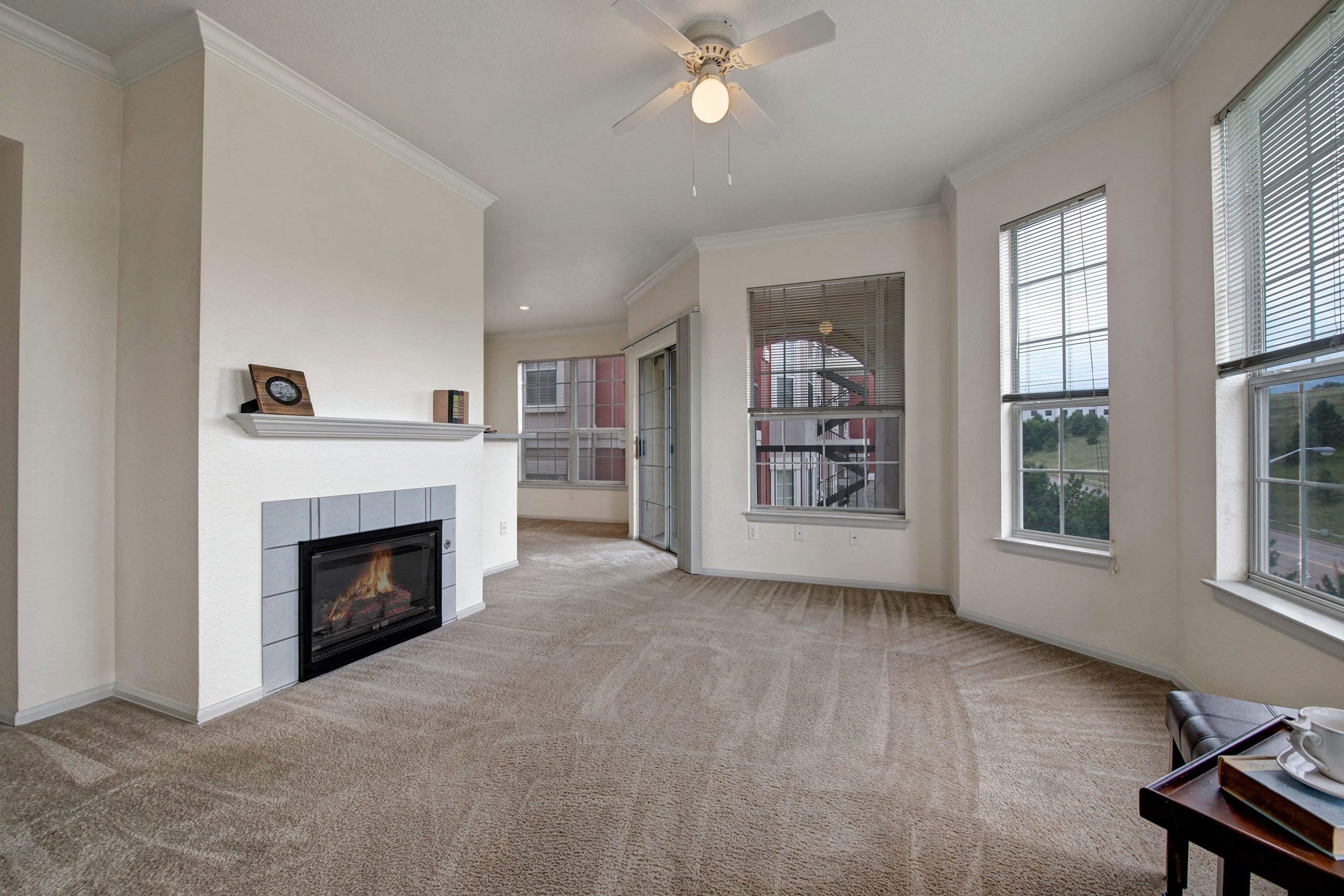 Camelback Pointe Living Room Fireplace & Big Windows