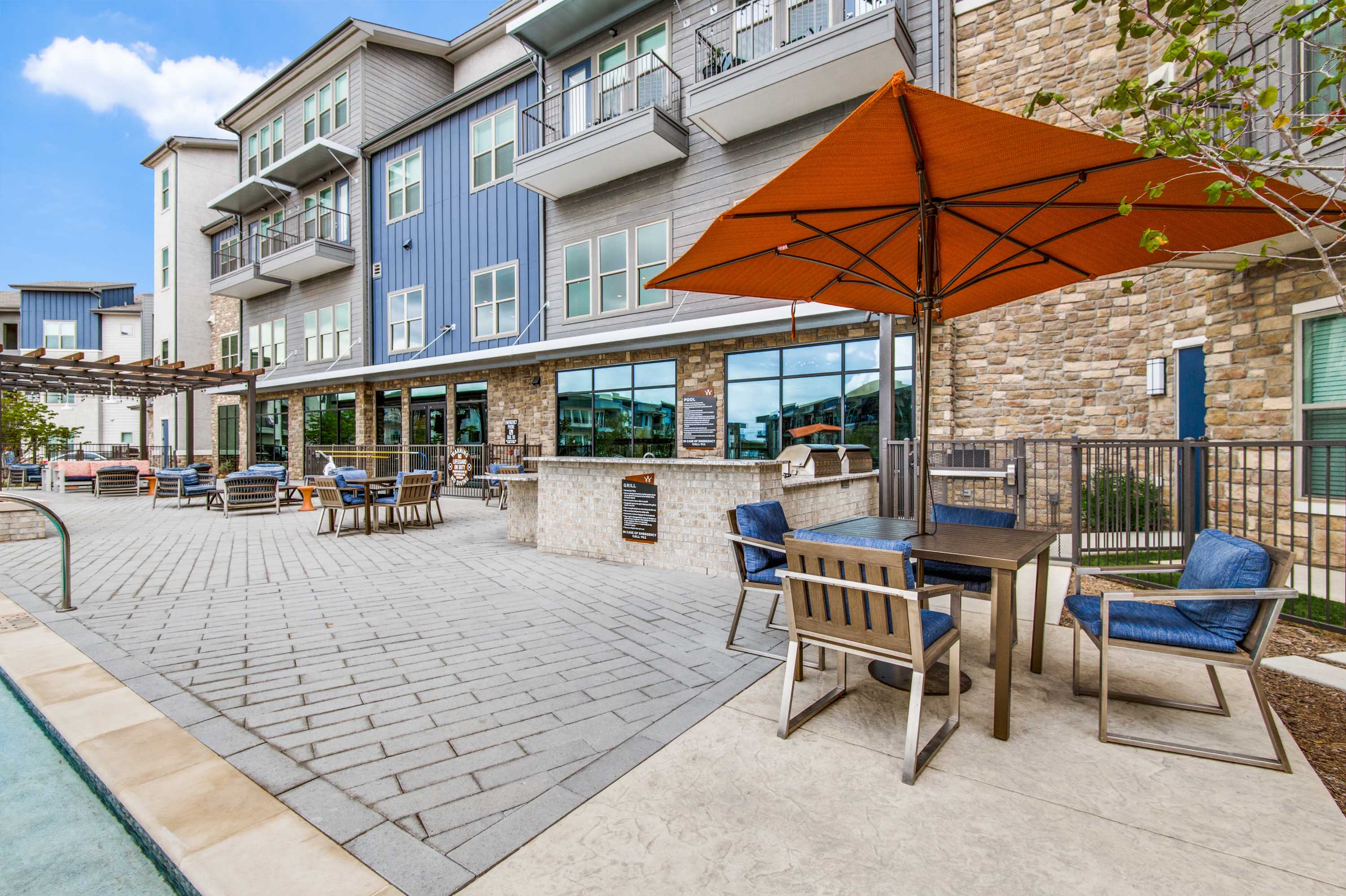 Poolside lounge area