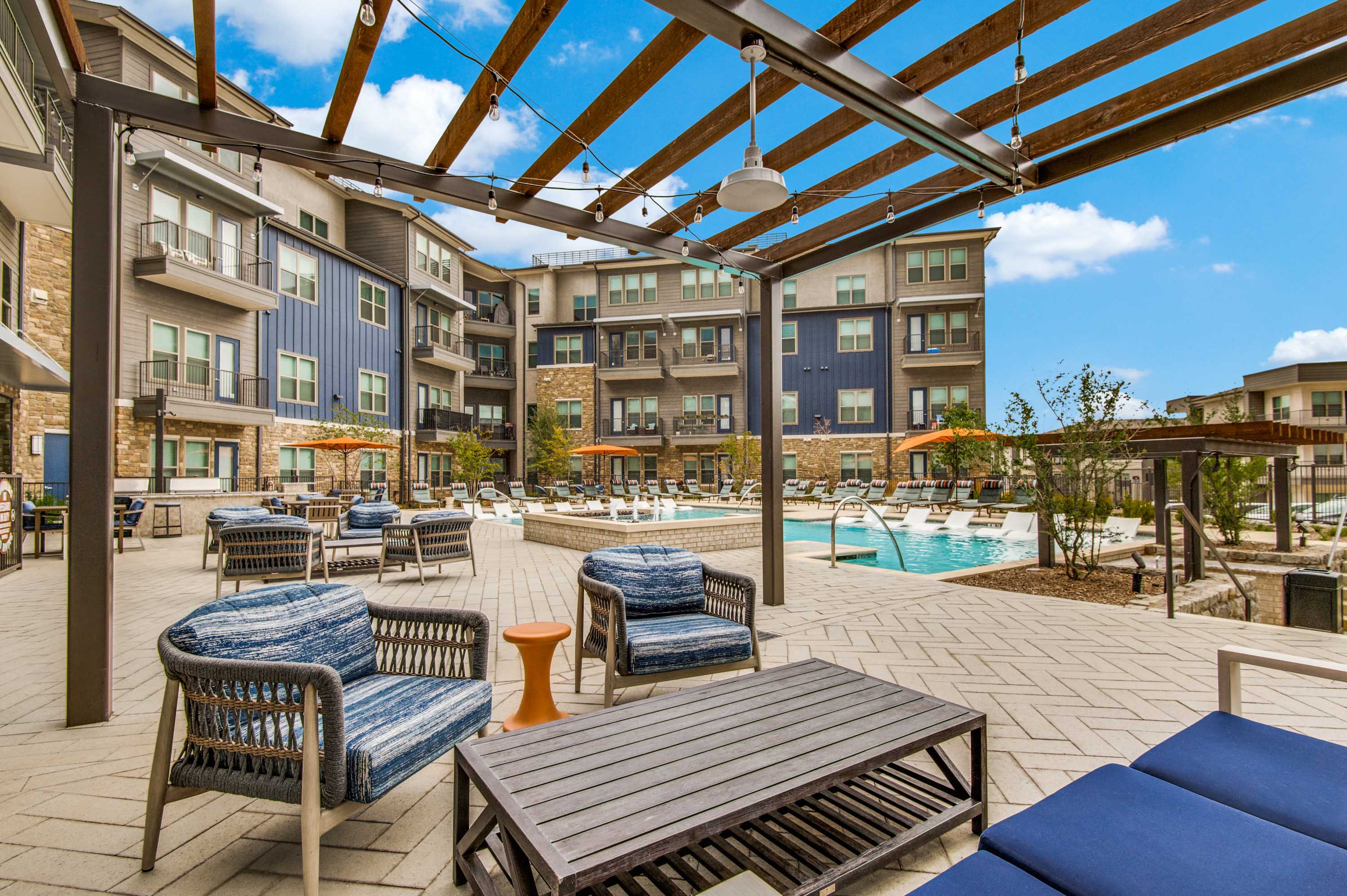 Poolside lounge area