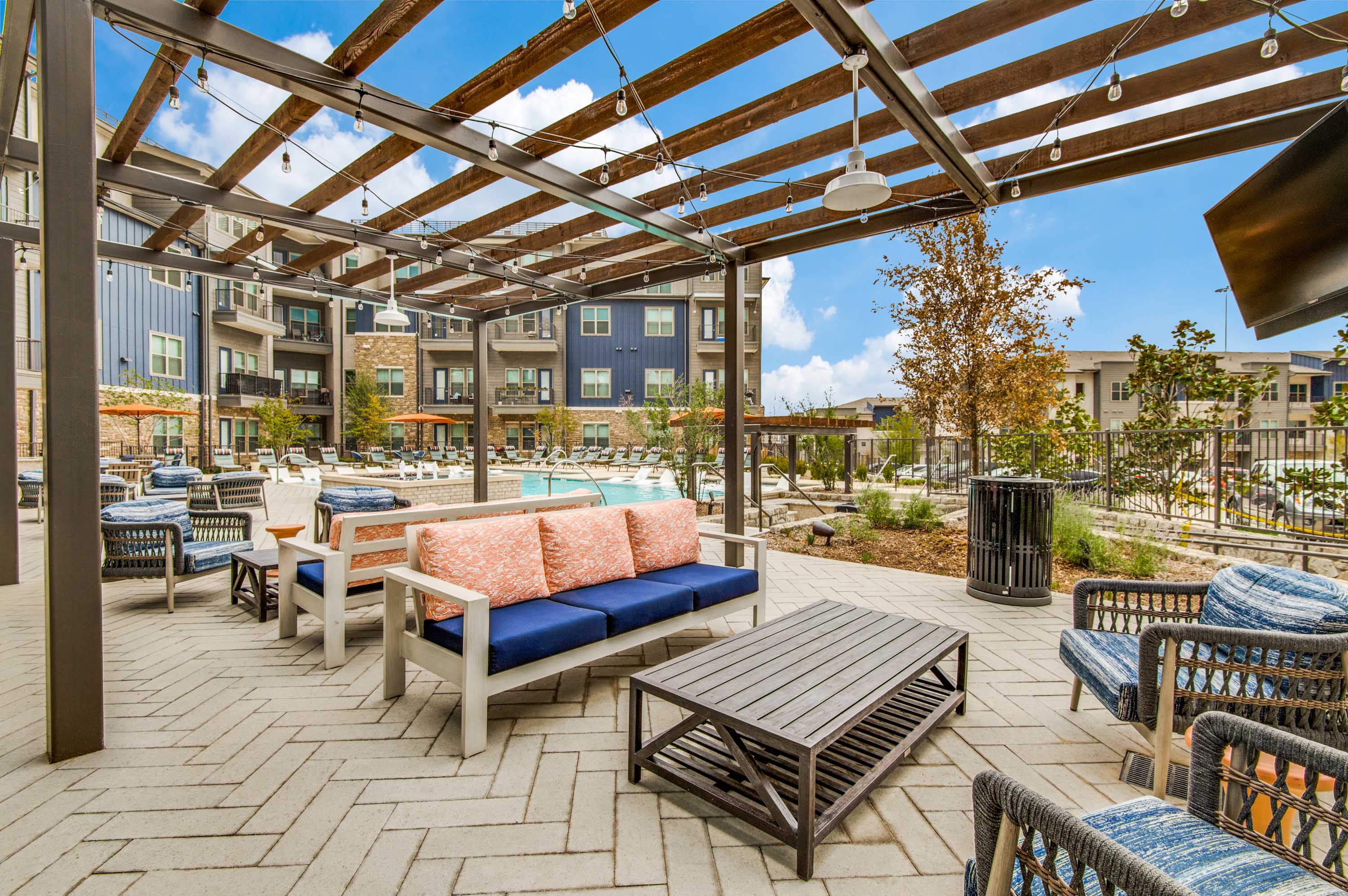 Poolside lounge area