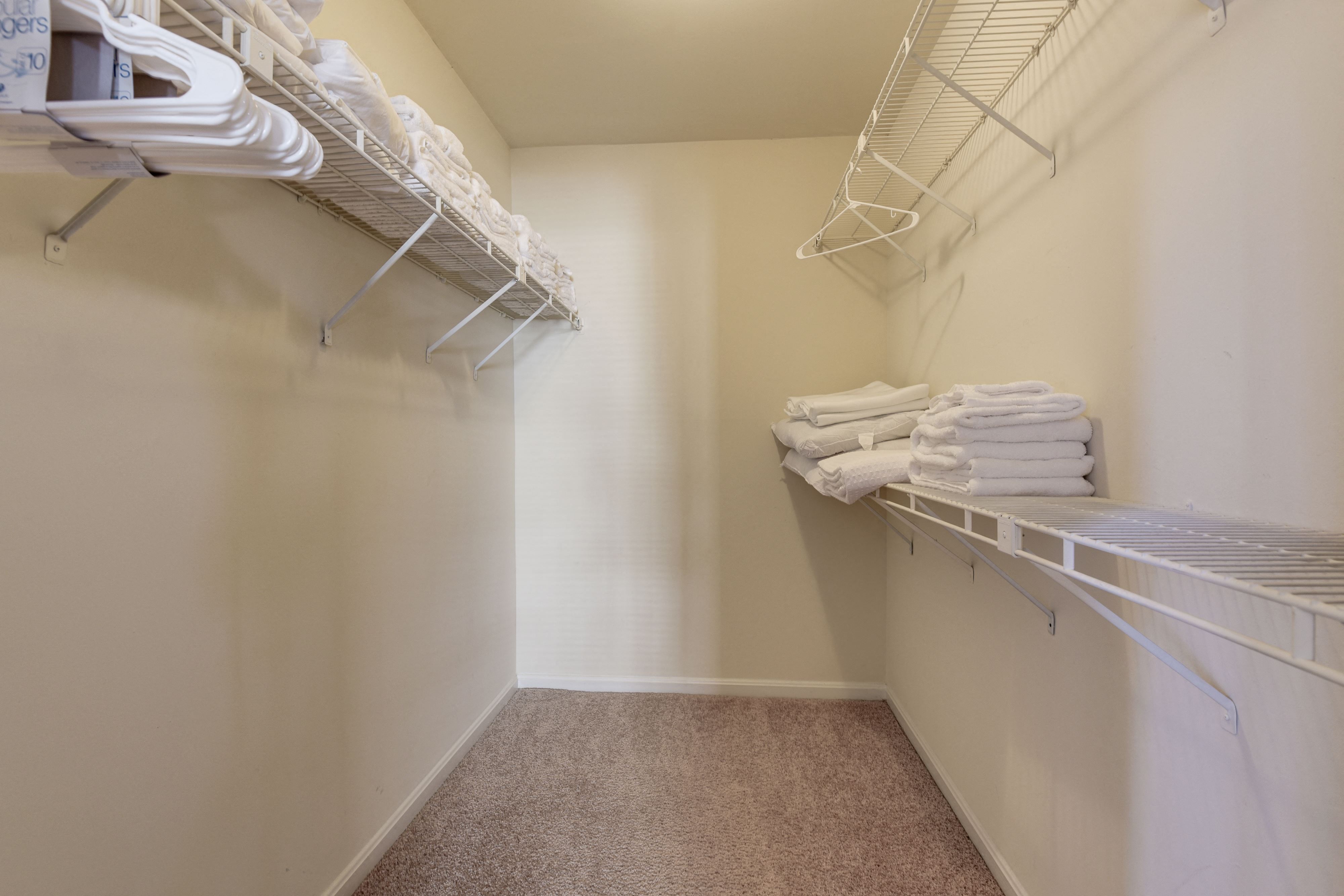Walk-in closets in select apartment homes