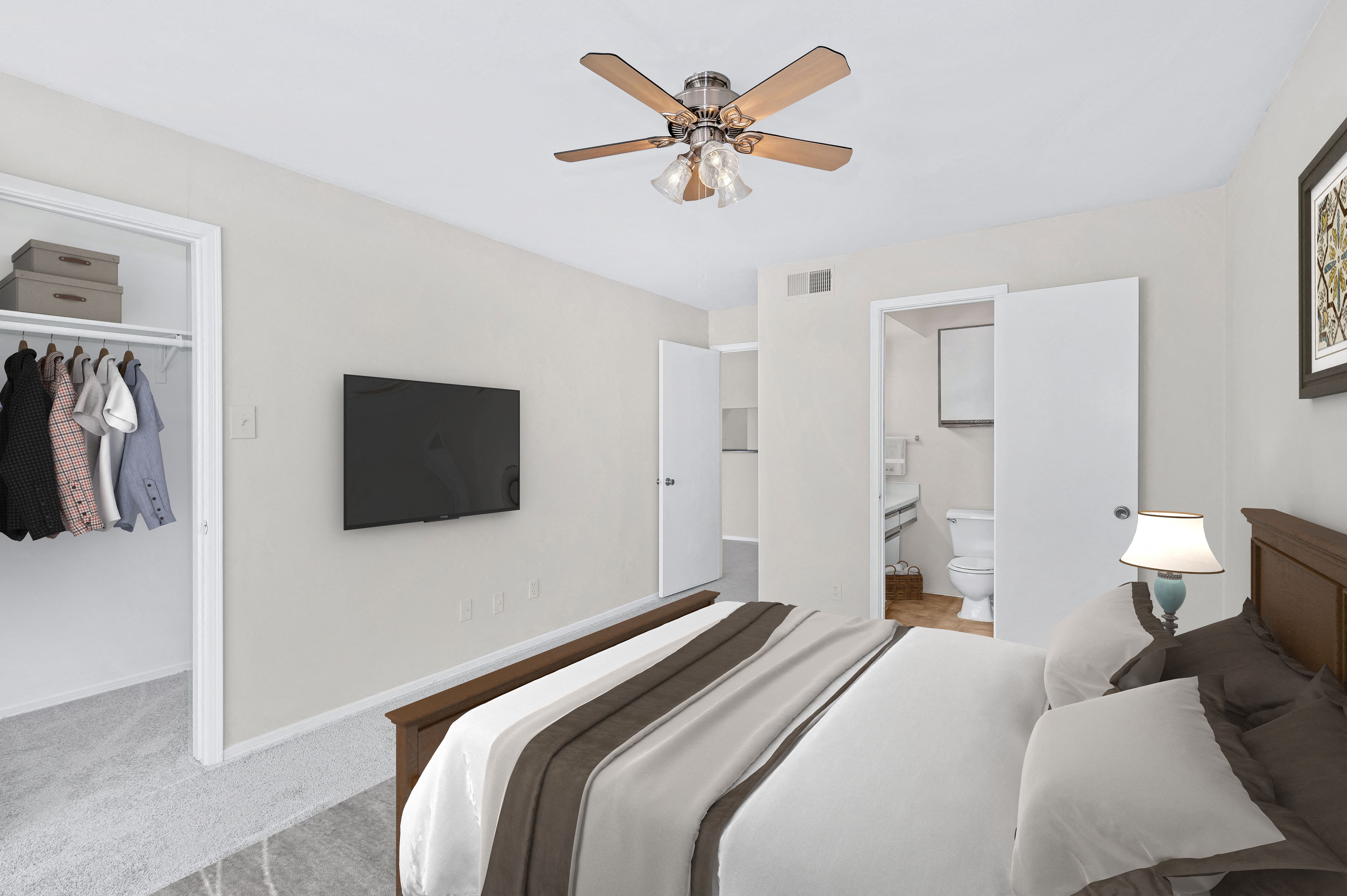 Large bedrooms with walk-in closet