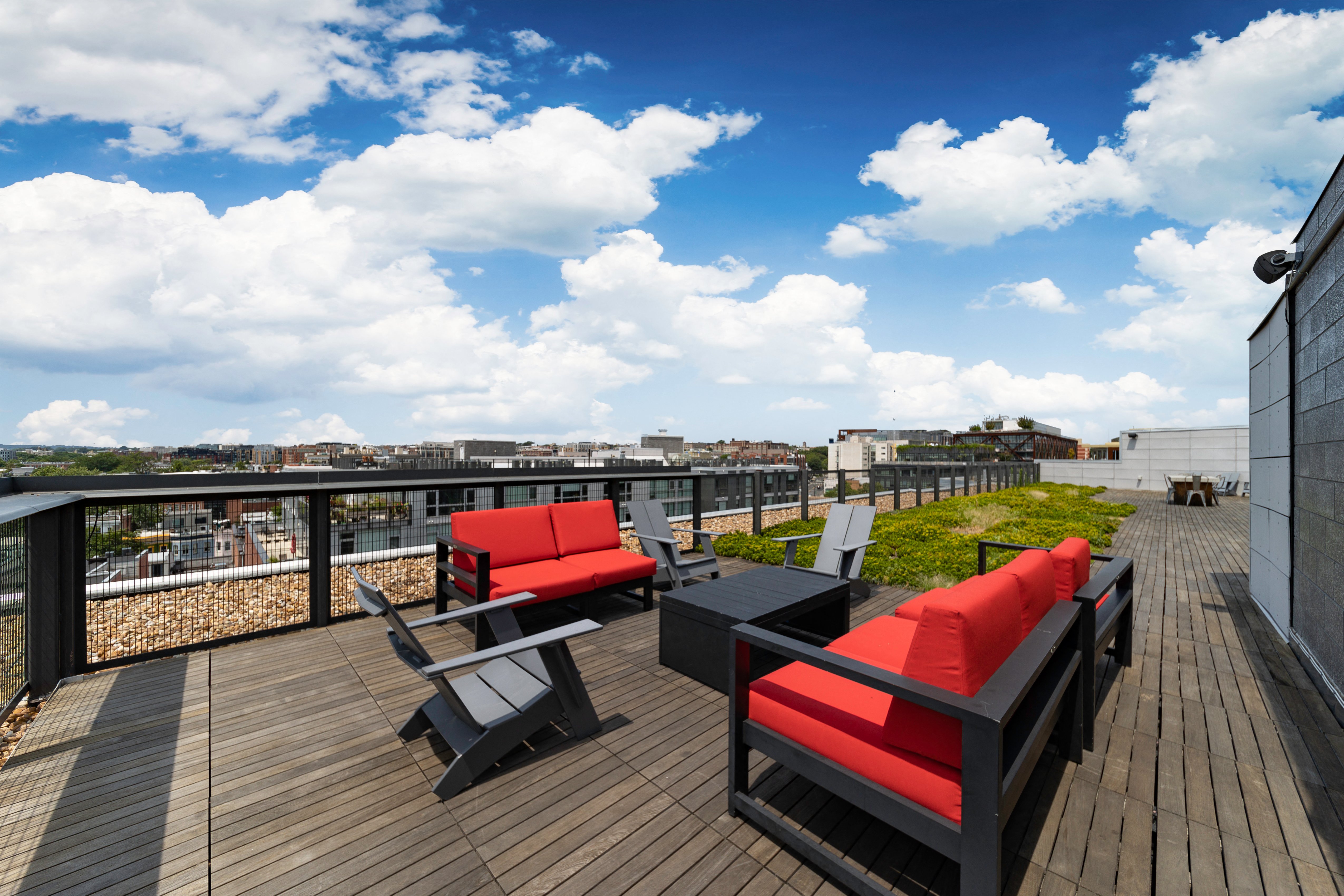 Stunning city views from rooftop terrace