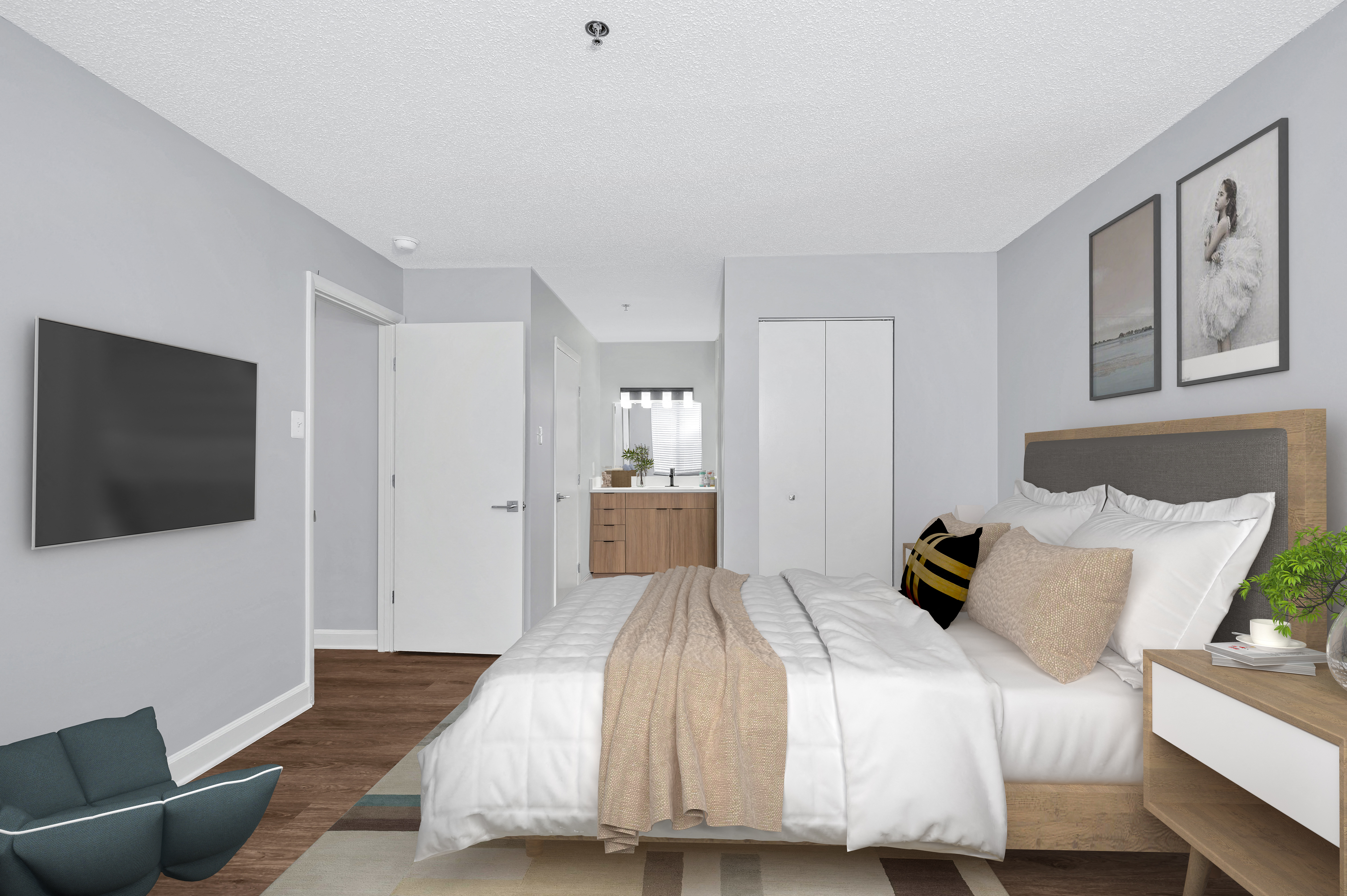 Large bedrooms with storage space Large bedrooms with storage space