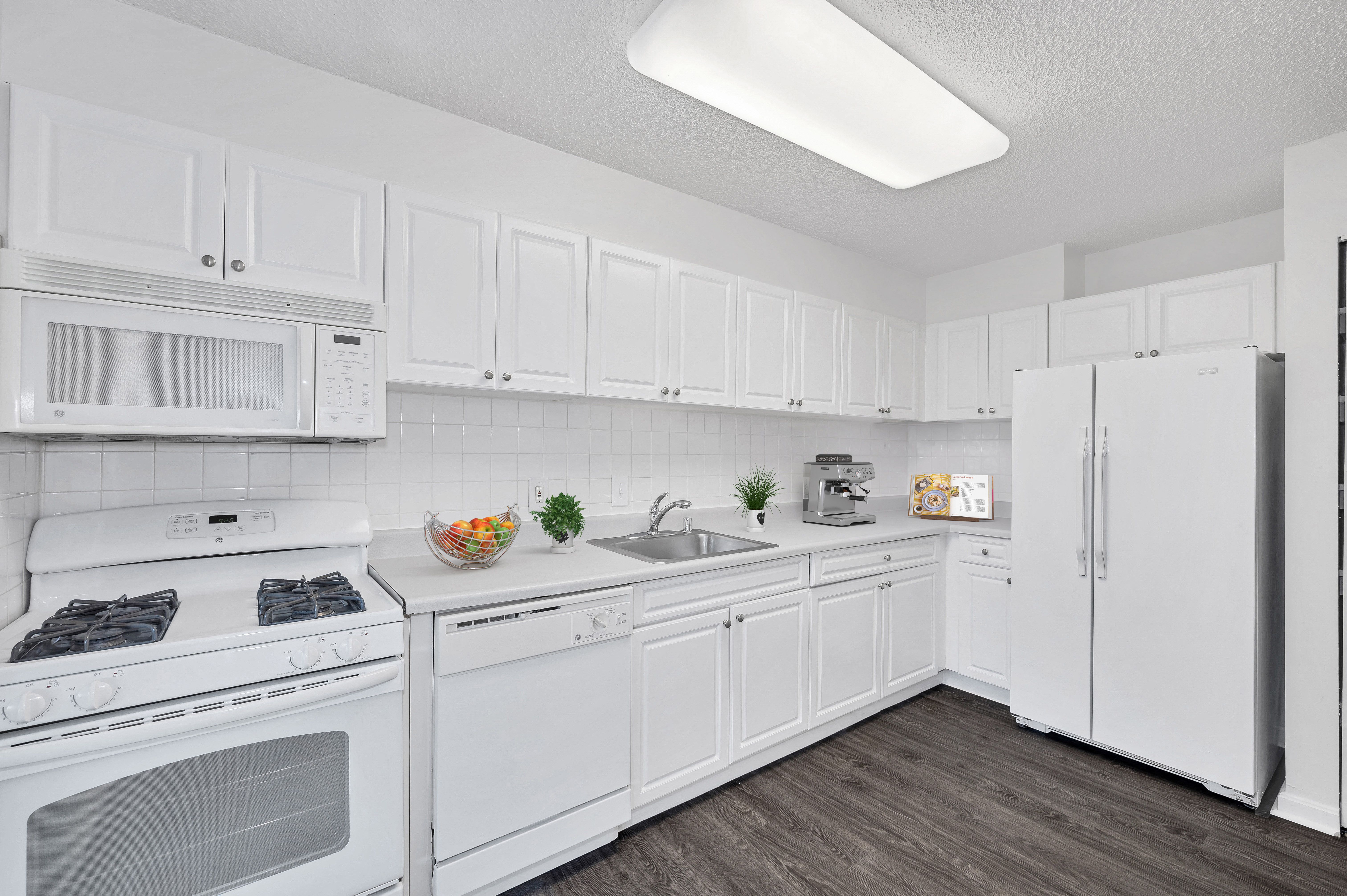 Updated kitchens with white cabinets
