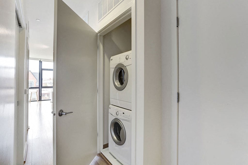 Full-Sized, Stacked, In-unit Washer and Dryer 