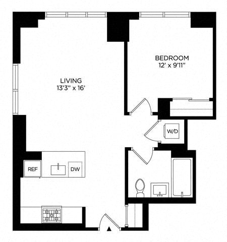 1 Bedroom 1AQ Penthouse South
