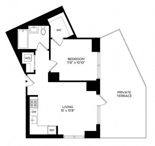 1 Bedroom 1AT w/ Terrace North