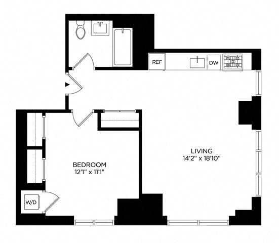 1 Bedroom 1BF Penthouse North