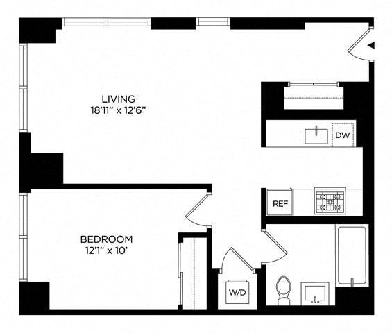 1 Bedroom 1BH Penthouse South