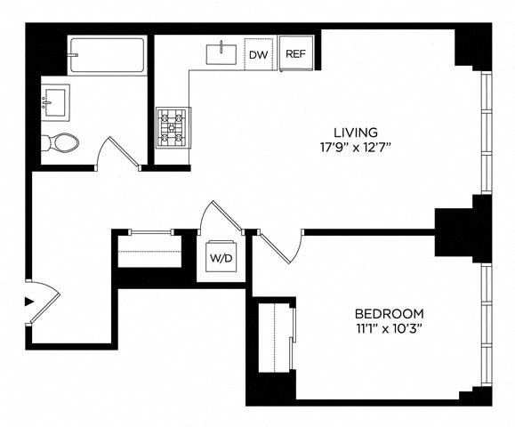 1 Bedroom 1P Penthouse West