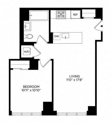 1 Bedroom 1W East