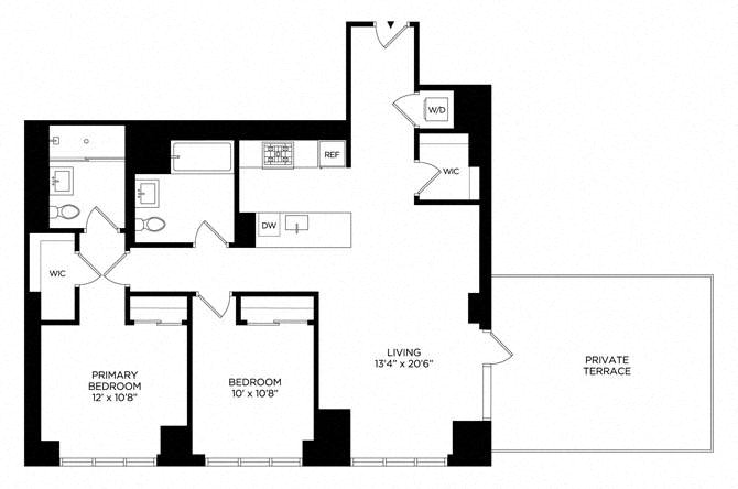 2 Bedroom 2AV Penthouse w/ Terrace East