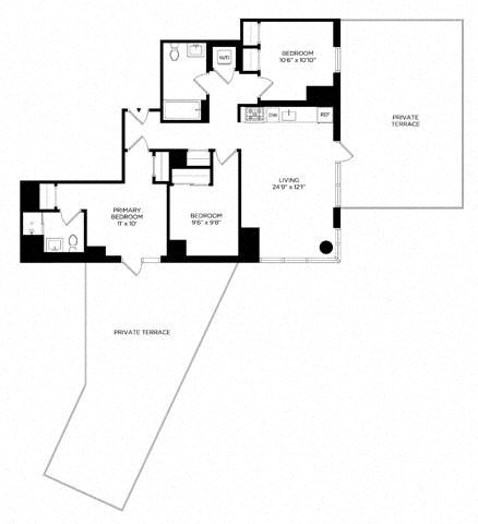 3 Bedroom 3D w/ Terrace North