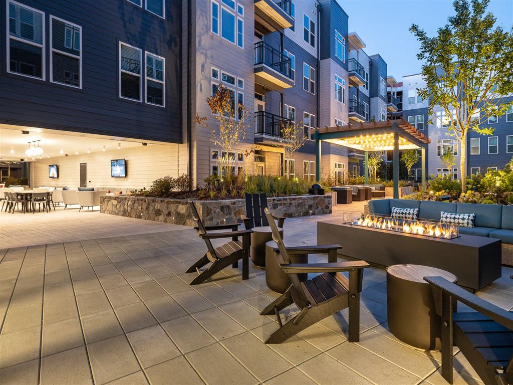 Outdoor courtyard with fire pit Outdoor courtyard with fire pit