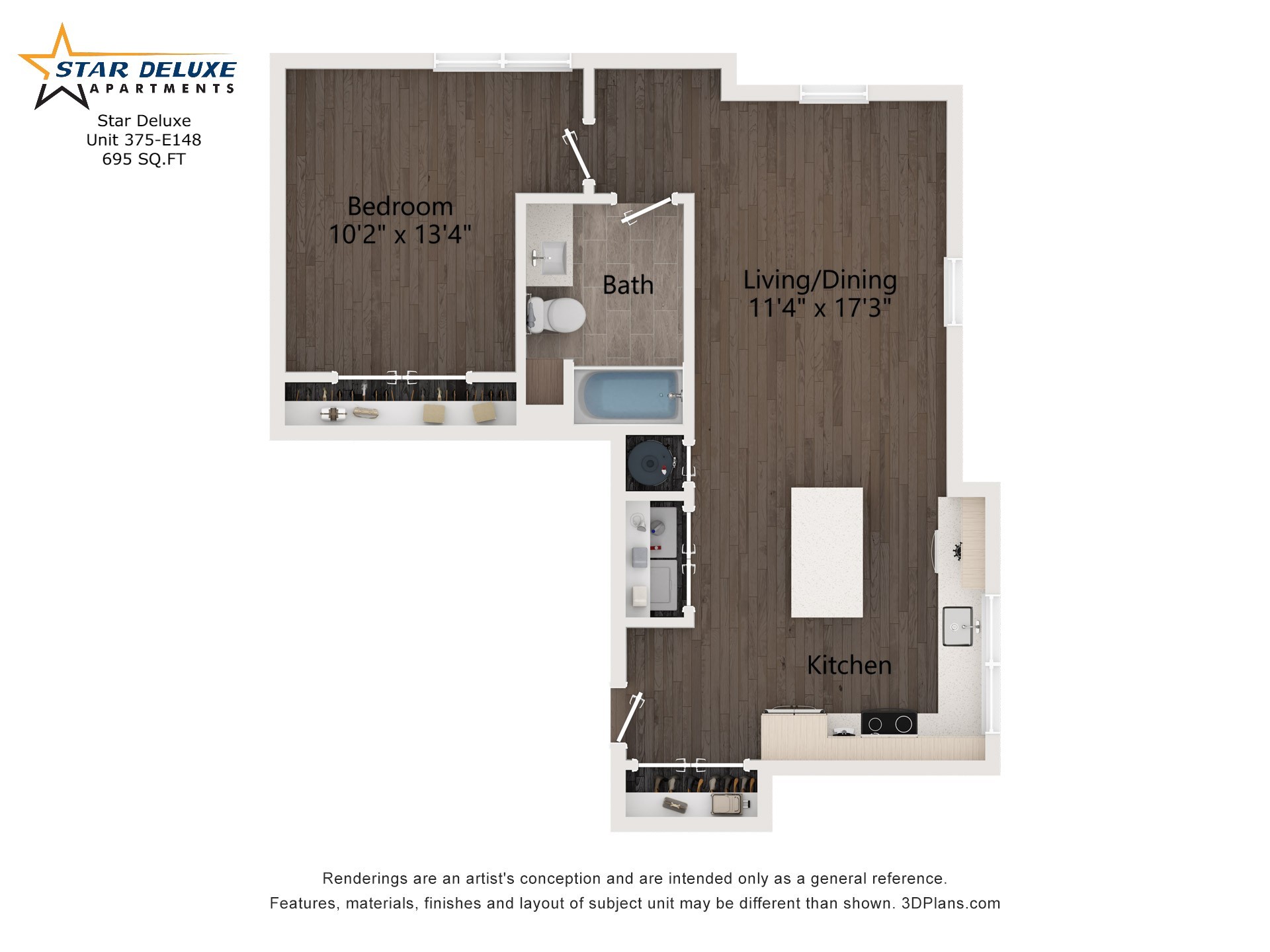 One Bedroom Plus Floorplan
