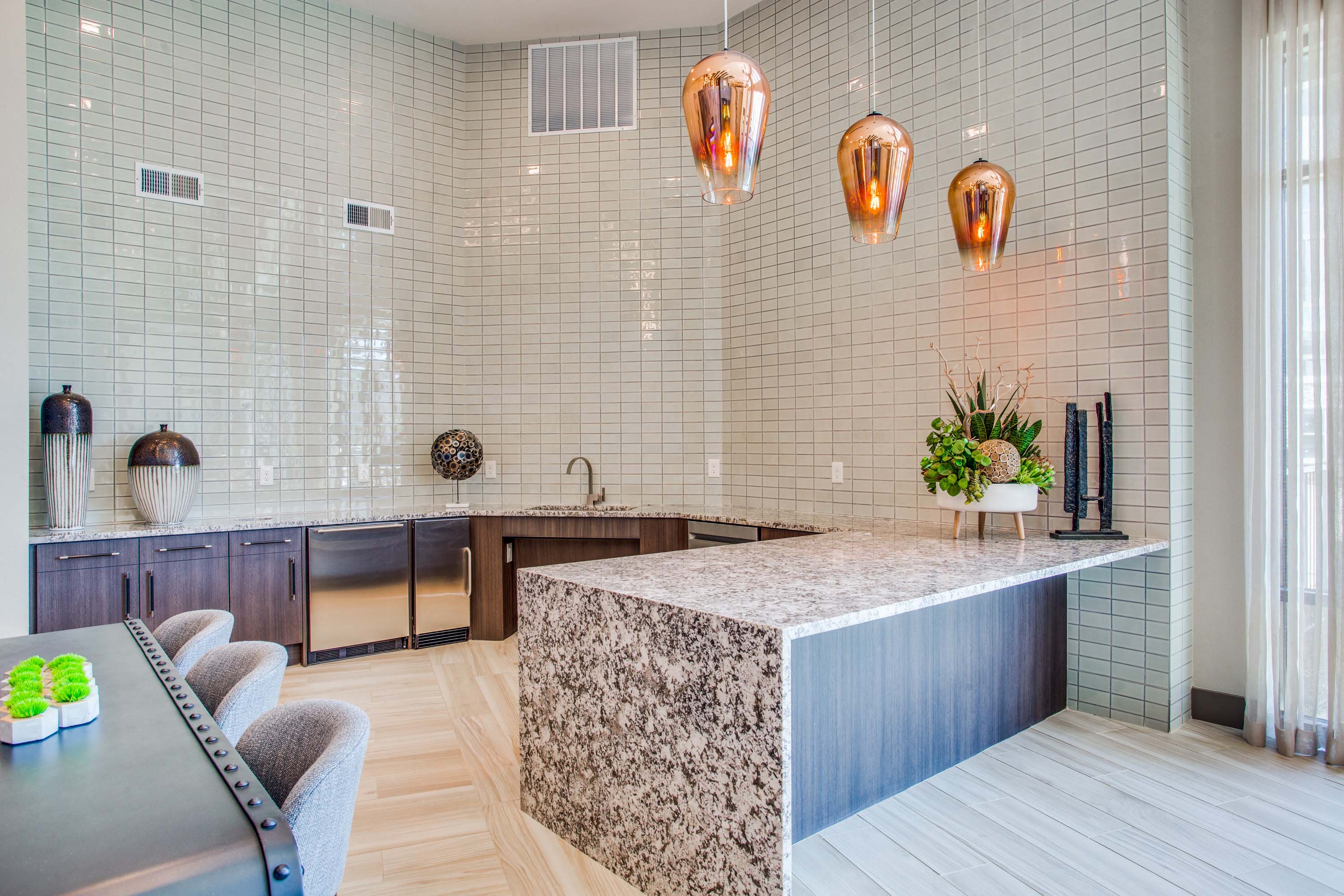 Resident lounge with community kitchen