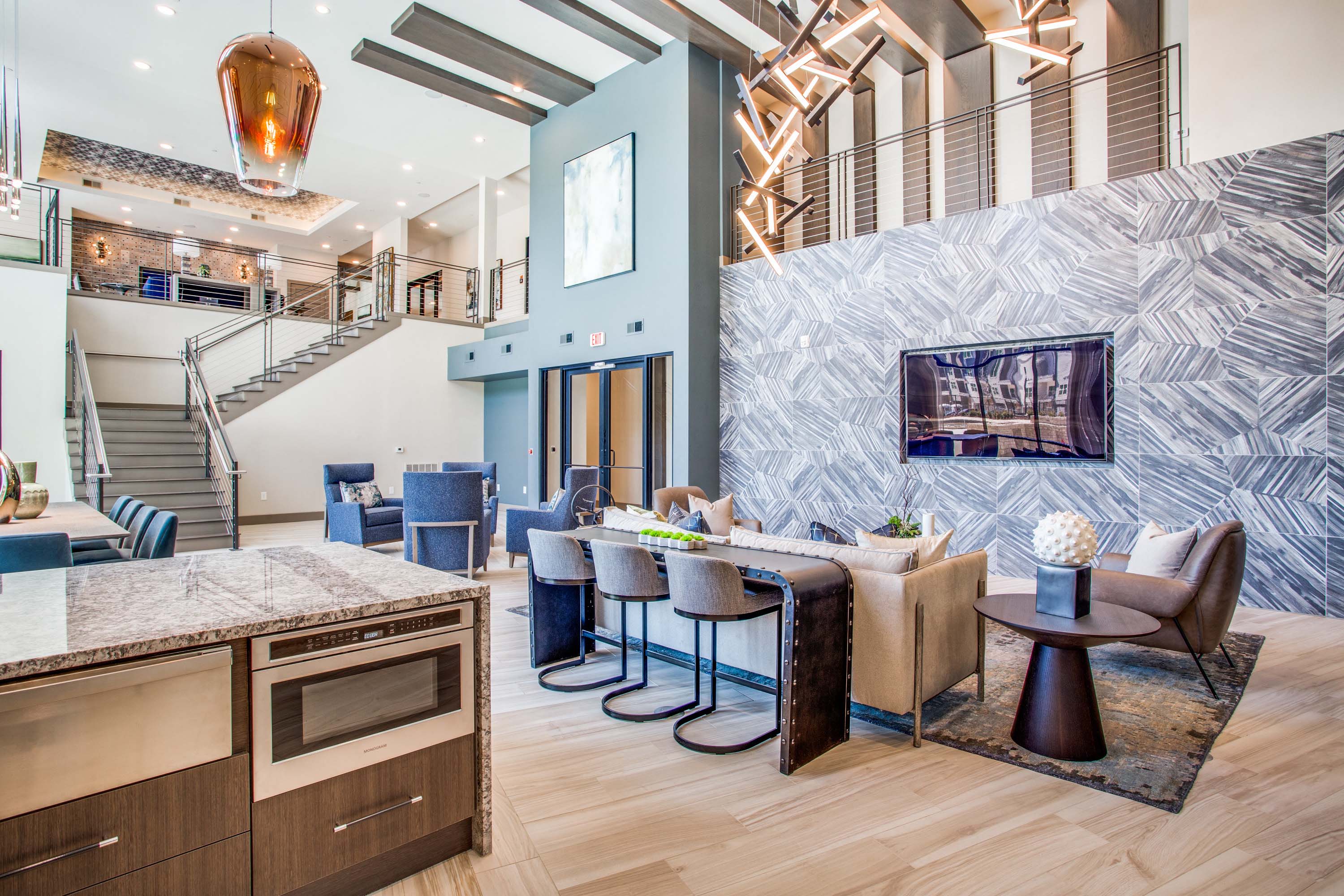 Resident lounge with community kitchen