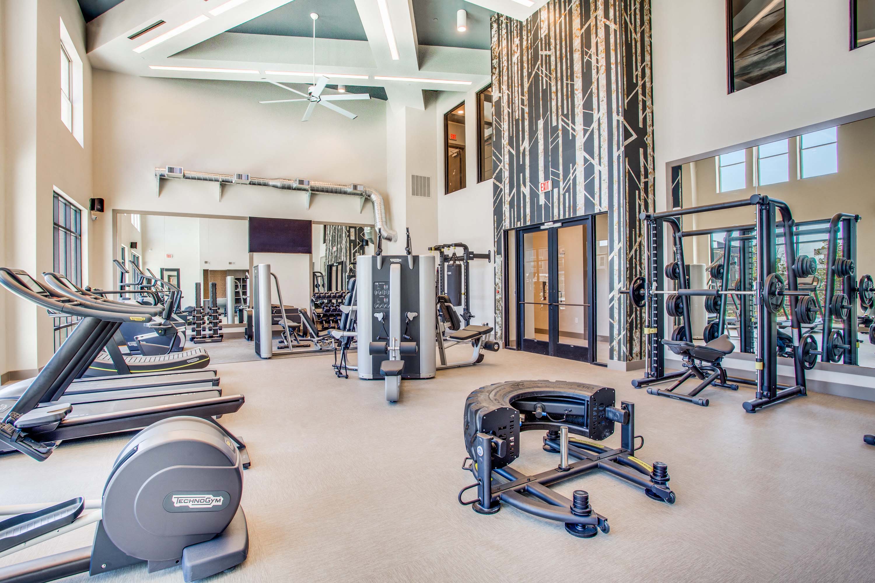 Fitness center with cardio and strength equipment