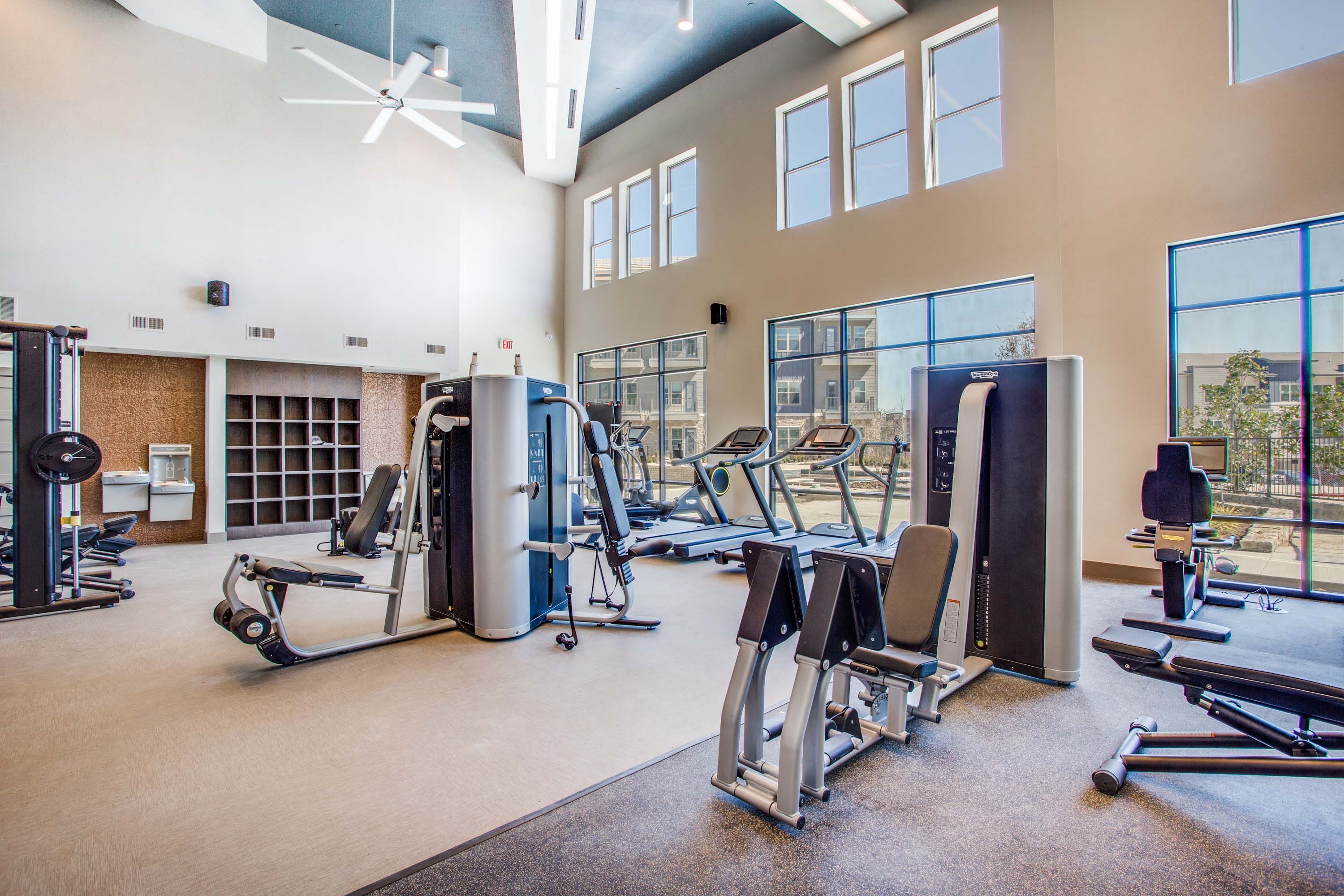 Fitness center with cardio and strength equipment