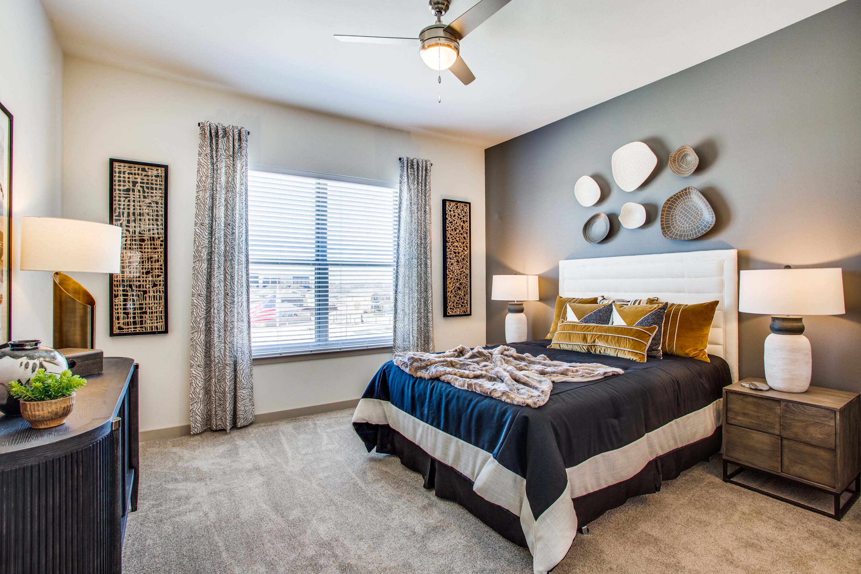 Bedroom with ceiling fan