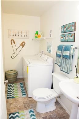 Kingston Square Townhome - Downstairs Half-Bath with Laundry Connection
