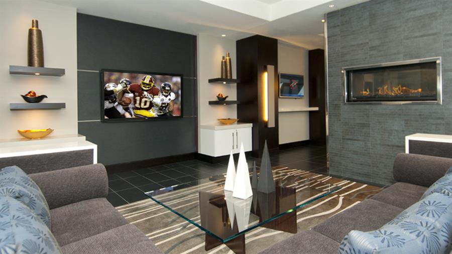 Resident Lounge with stunning fireplace Resident Lounge with stunning fireplace