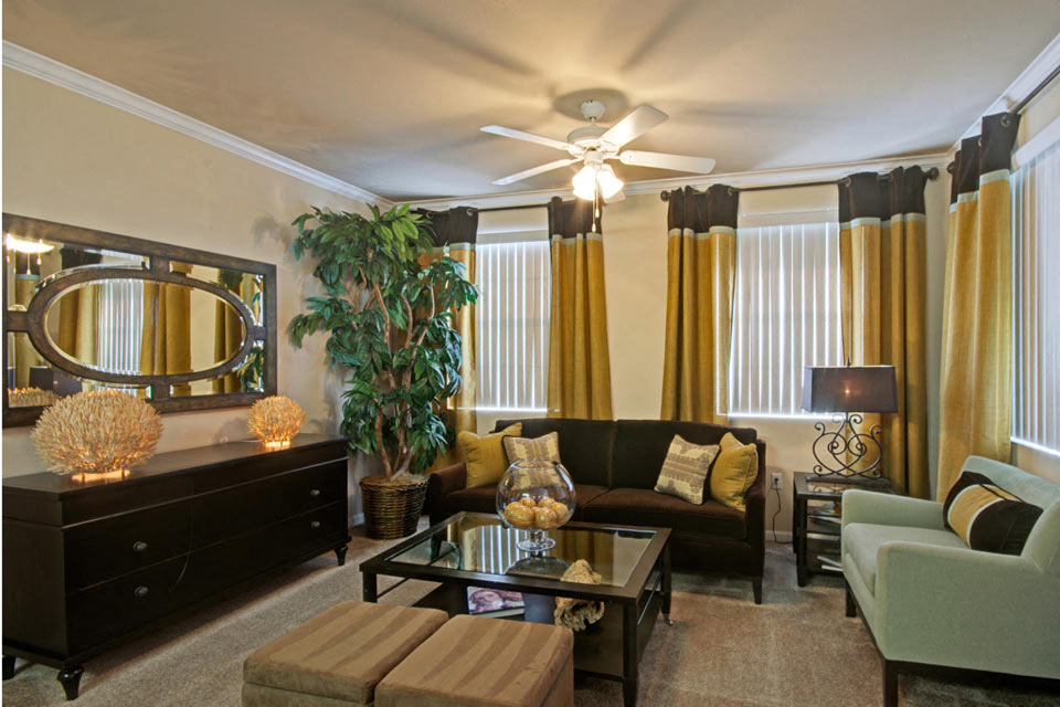 Crown molding in the living room gives your new home a custom feel