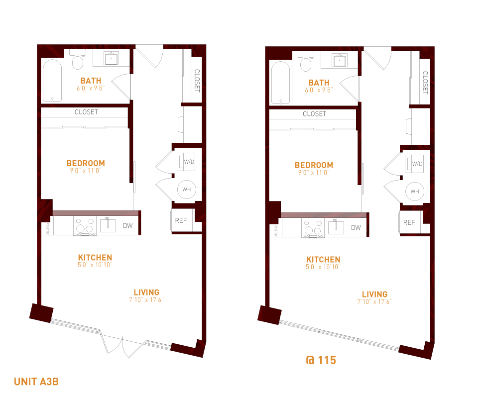 View Brookland Press's Foundry 925-A015 Studio Apartment Floor Plan in DC