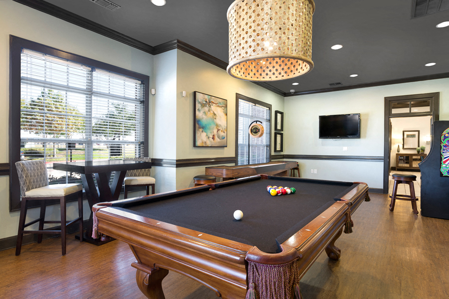 Game room with pool table