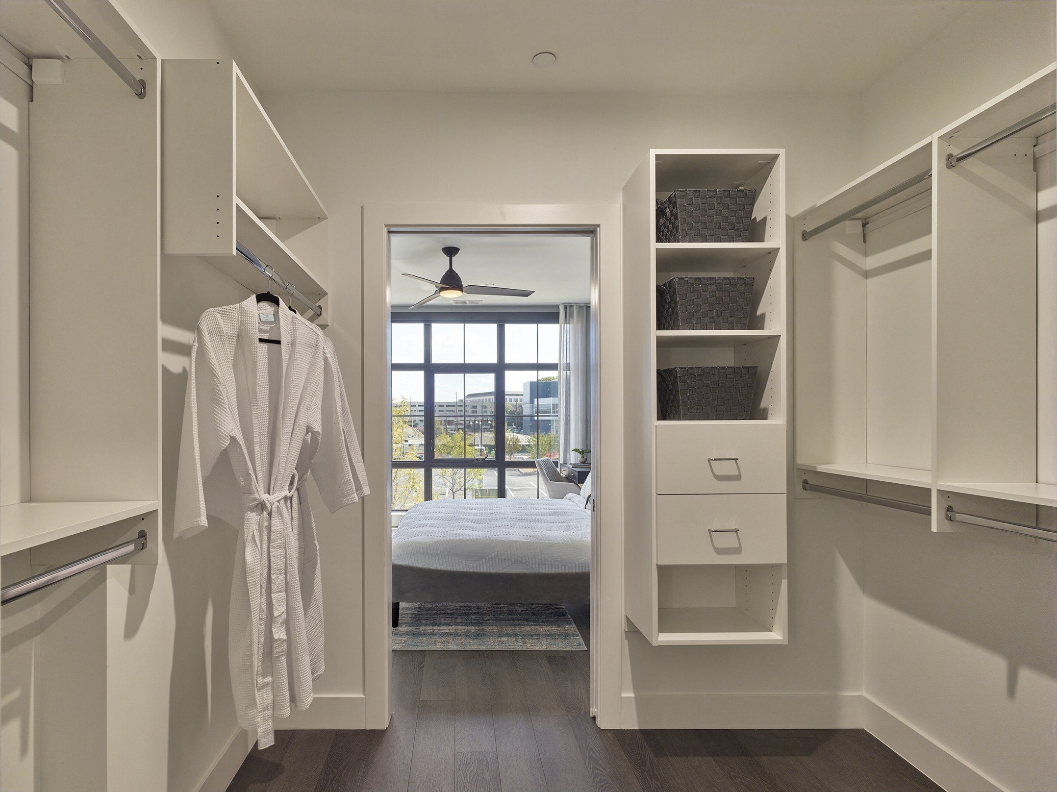 walk-in closet, master suite, custom built-ins
