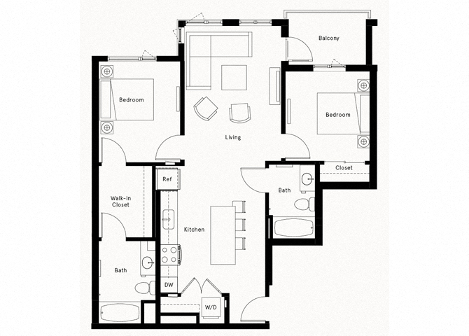 Trademark DTLA 2 Bedroom B Floorplan Trademark DTLA 2 Bedroom B Floorplan