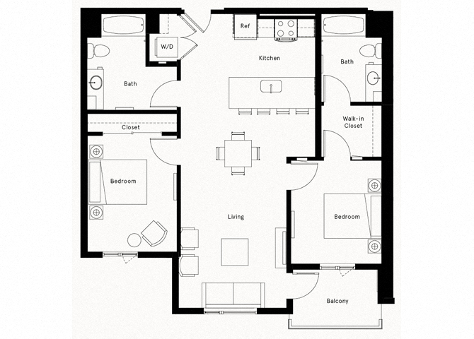 Trademark DTLA 2 Bedroom D Floorplan Trademark DTLA 2 Bedroom D Floorplan