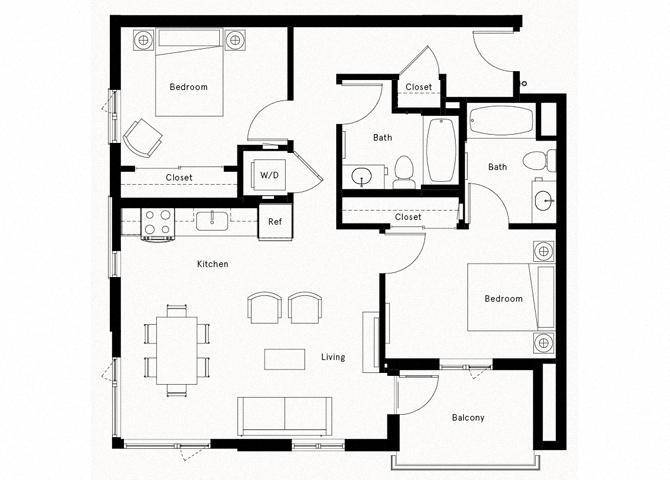 Trademark DTLA 2 Bedroom E Floorplan Trademark DTLA 2 Bedroom E Floorplan