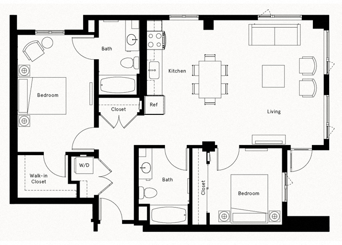 Trademark DTLA 2 Bedroom G Floorplan Trademark DTLA 2 Bedroom G Floorplan