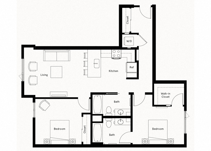 Trademark DTLA 2 Bedroom H Floorplan Trademark DTLA 2 Bedroom H Floorplan