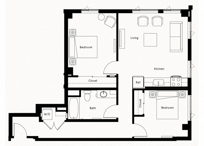 Trademark DTLA 2 Bedroom I Floorplan Trademark DTLA 2 Bedroom I Floorplan