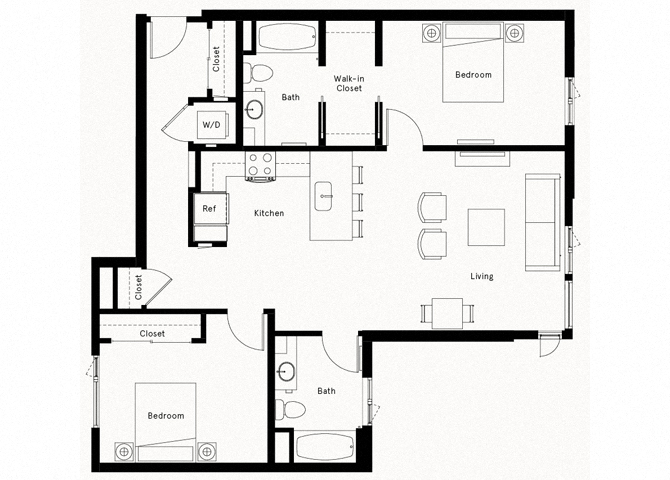 Trademark DTLA 2 Bedroom J Floorplan Trademark DTLA 2 Bedroom J Floorplan