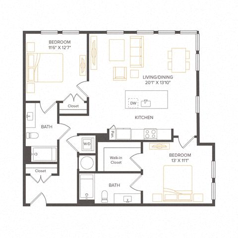 Floor plan layout diagram for B10- 2201