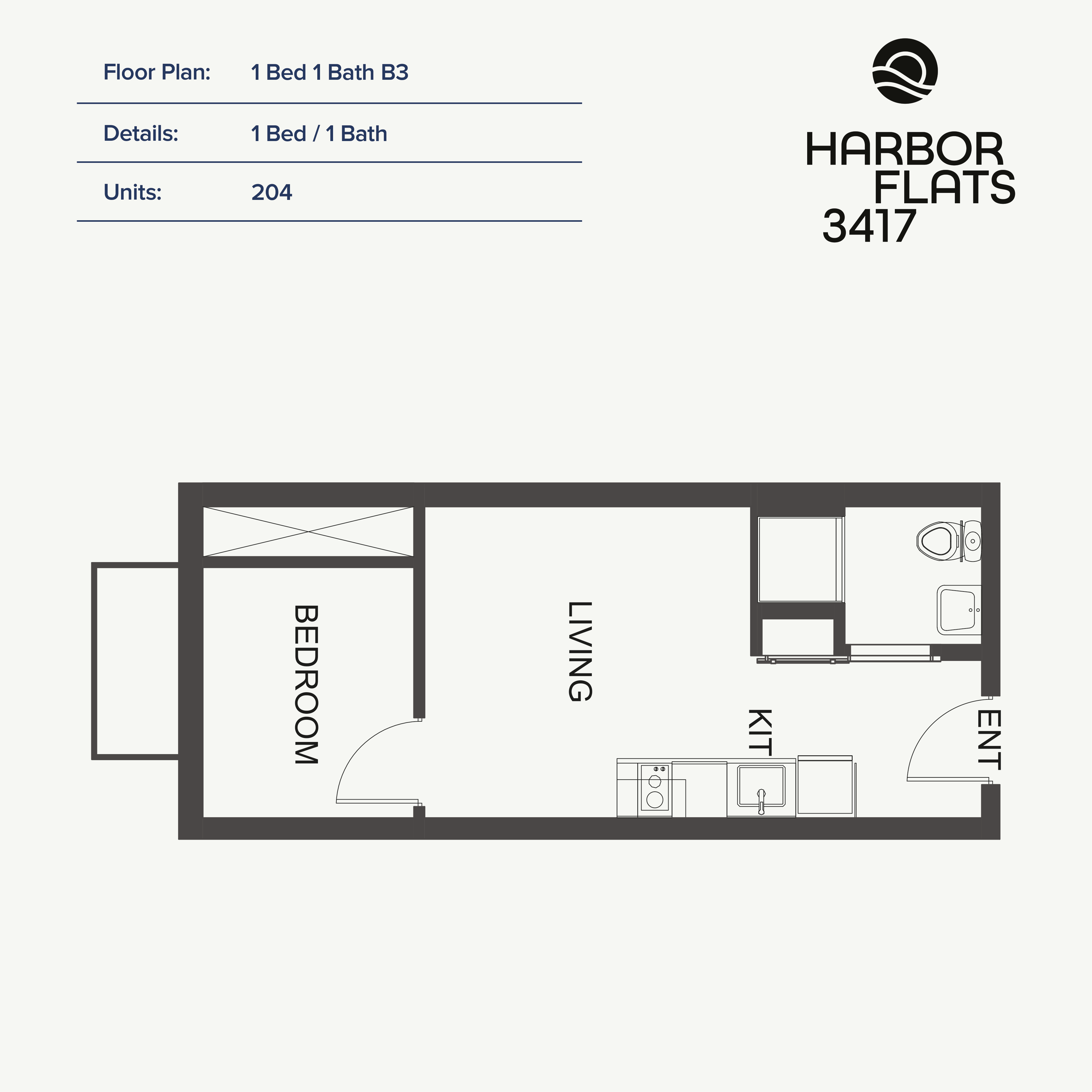 1 Bed 1 Bath B3