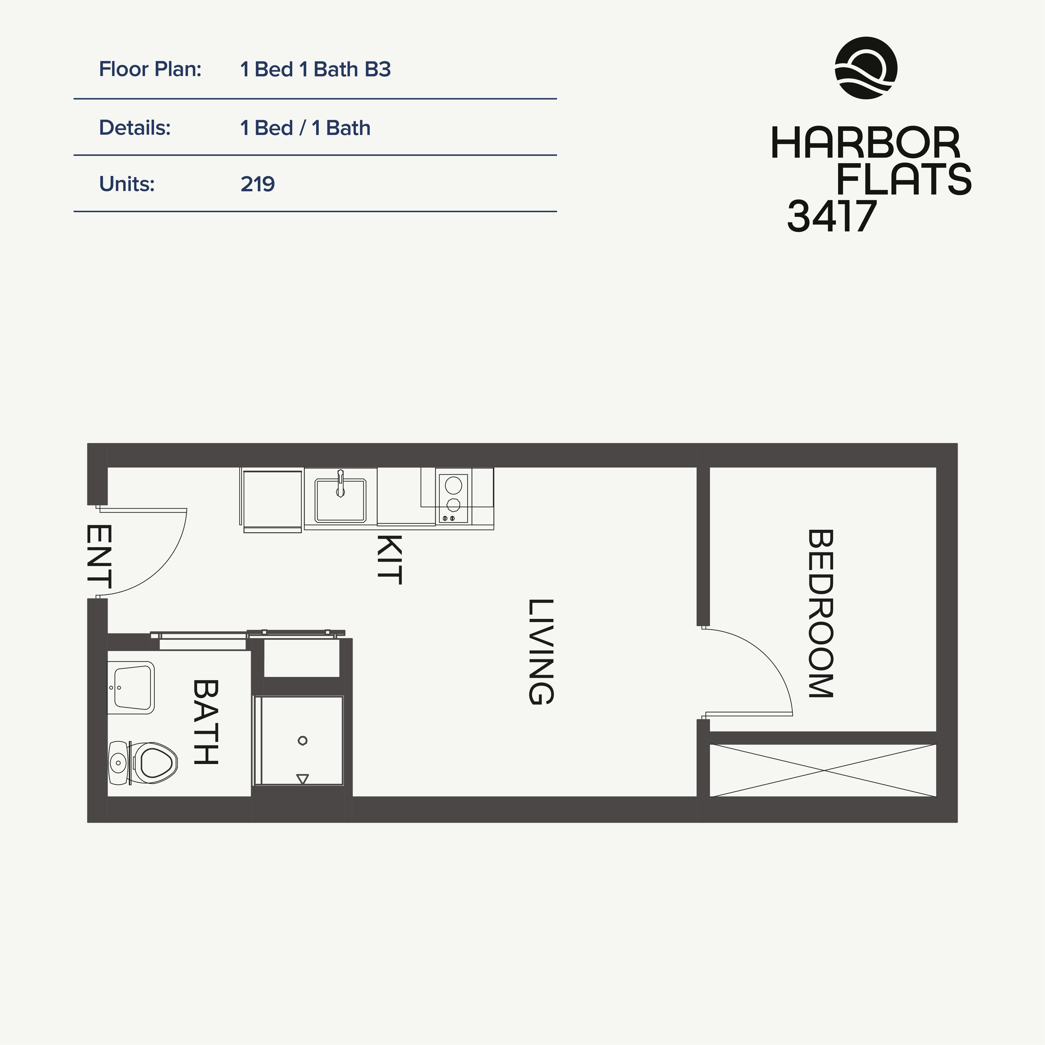1 Bed 1 Bath B3