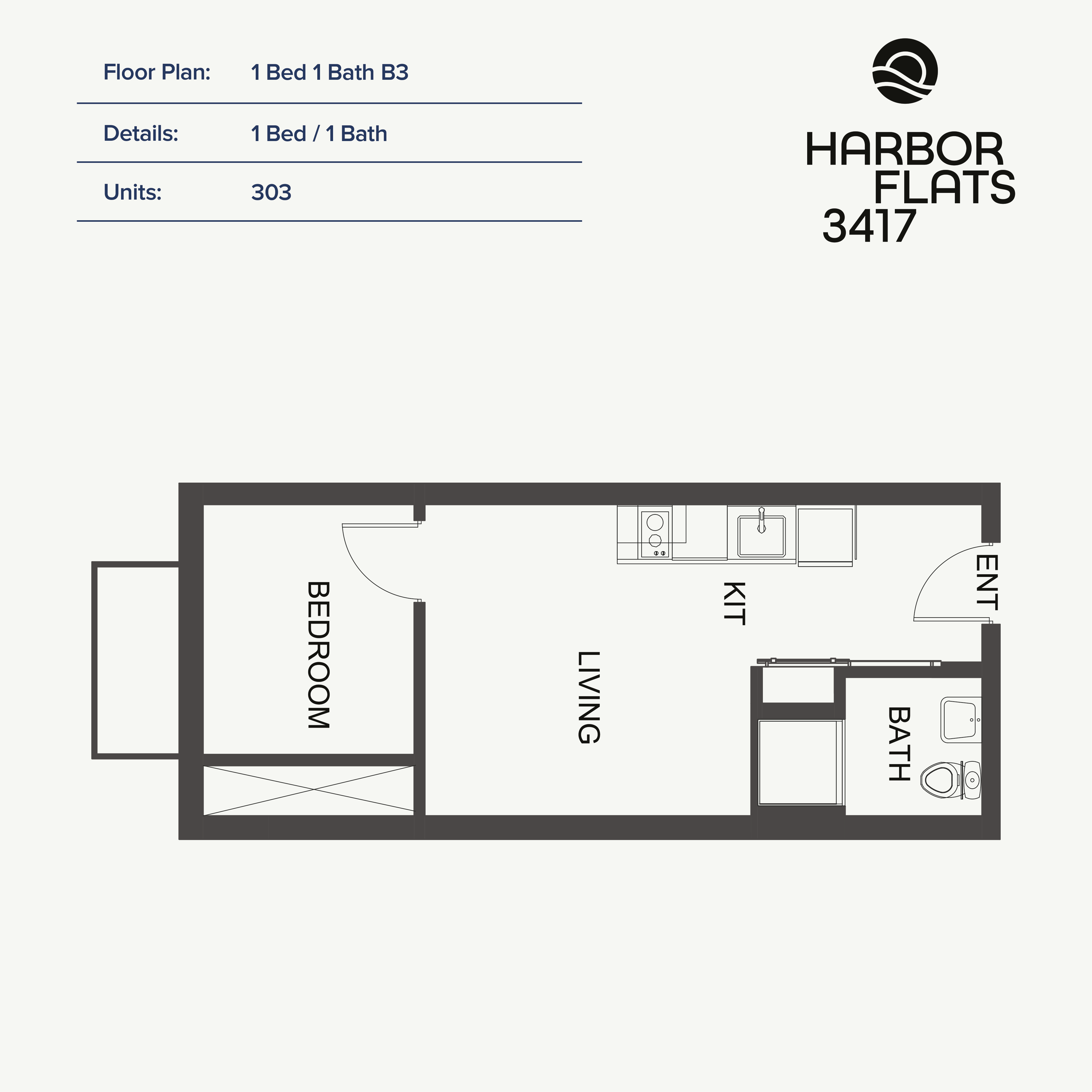 1 Bed 1 Bath B3