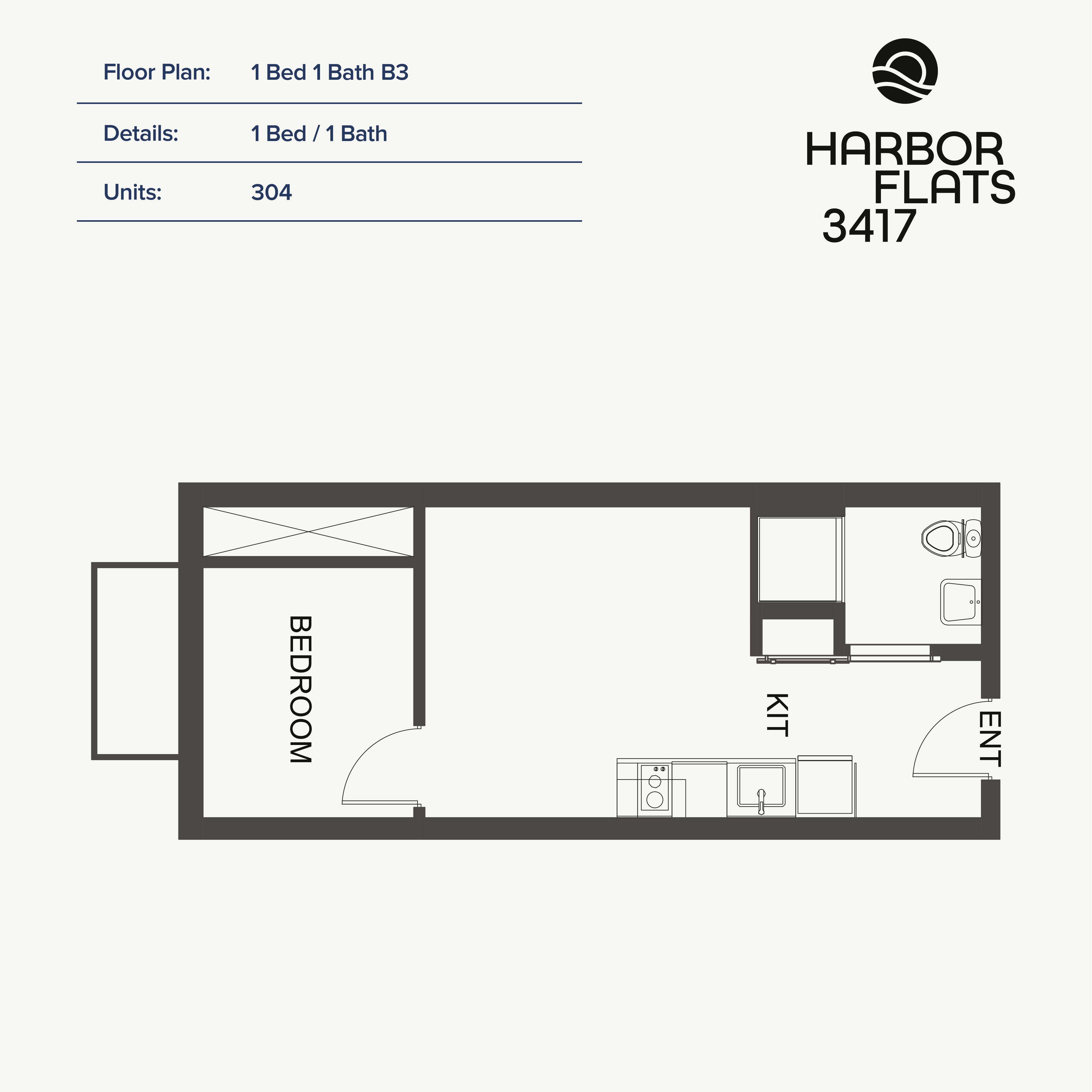 1 Bed 1 Bath B3