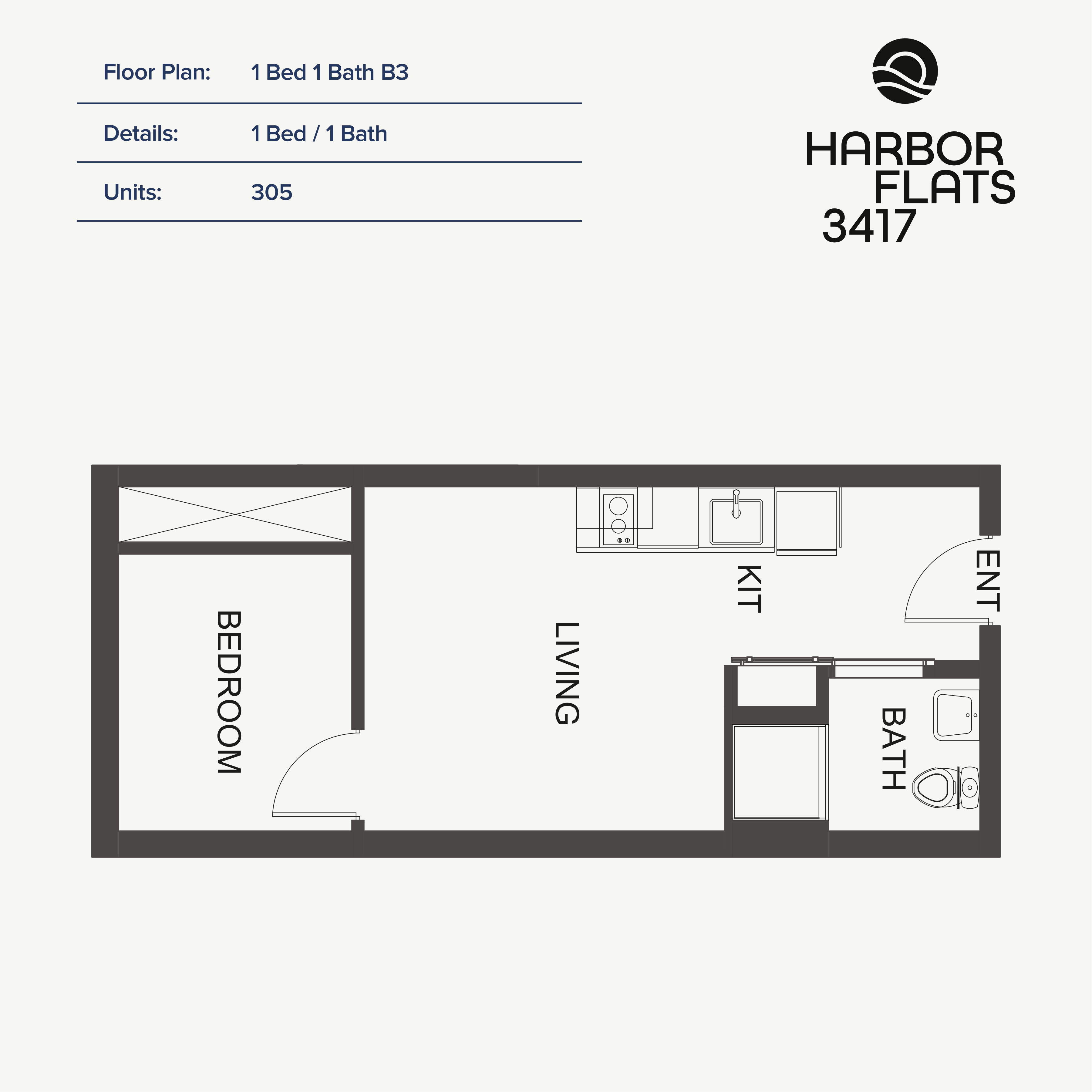 1 Bed 1 Bath B3