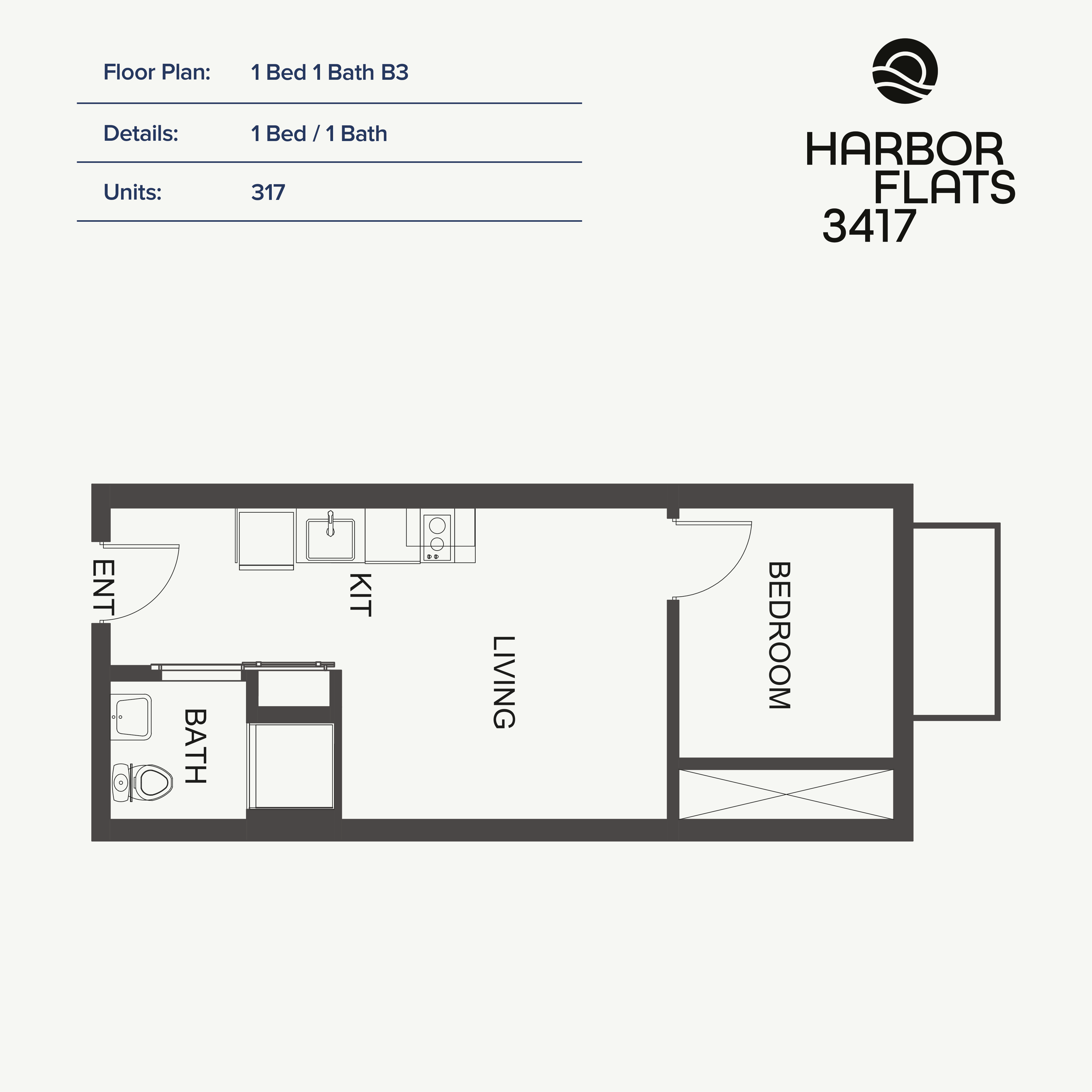 1 Bed 1 Bath B3