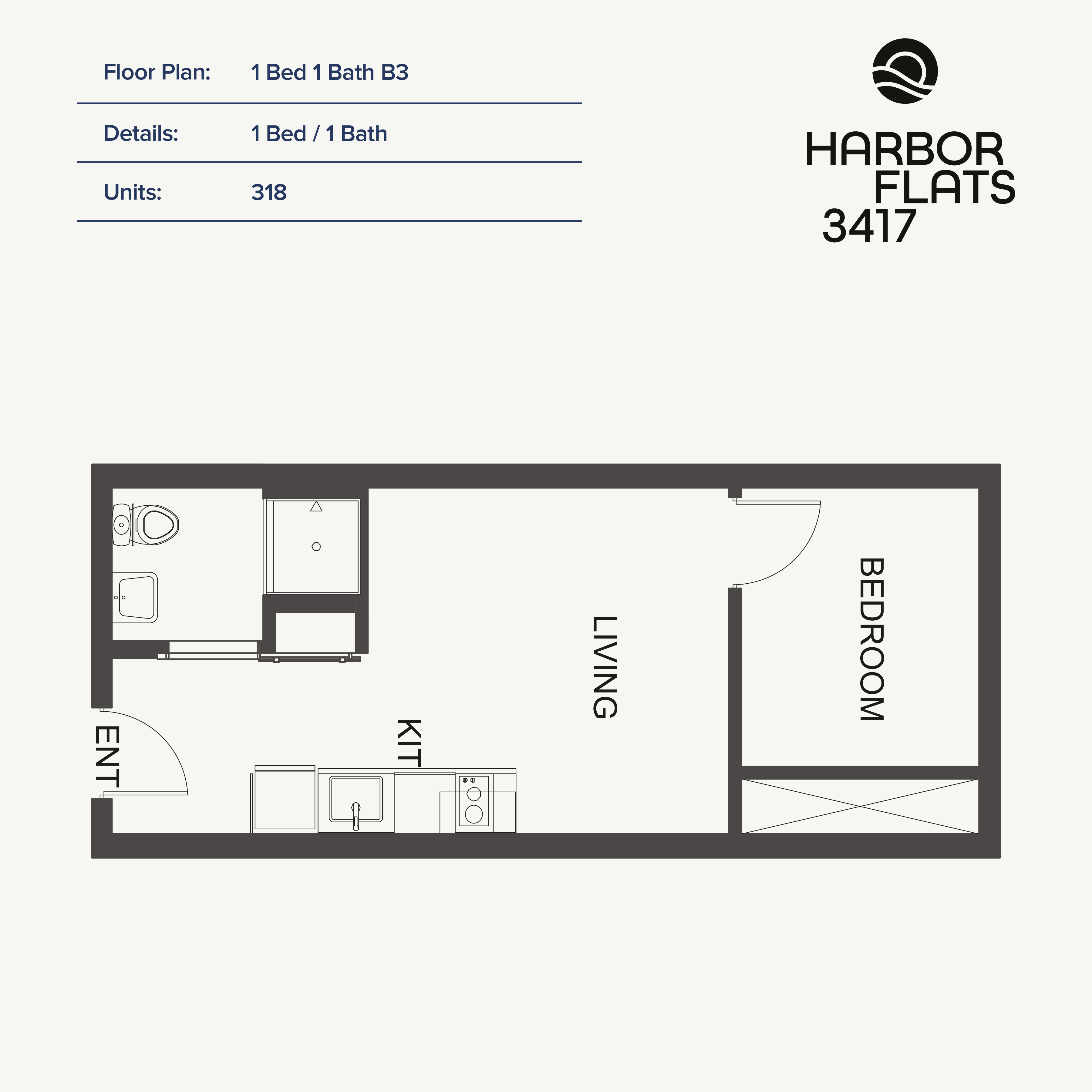 1 Bed 1 Bath 1 Bed 1 Bath B3 at Harbor Flats