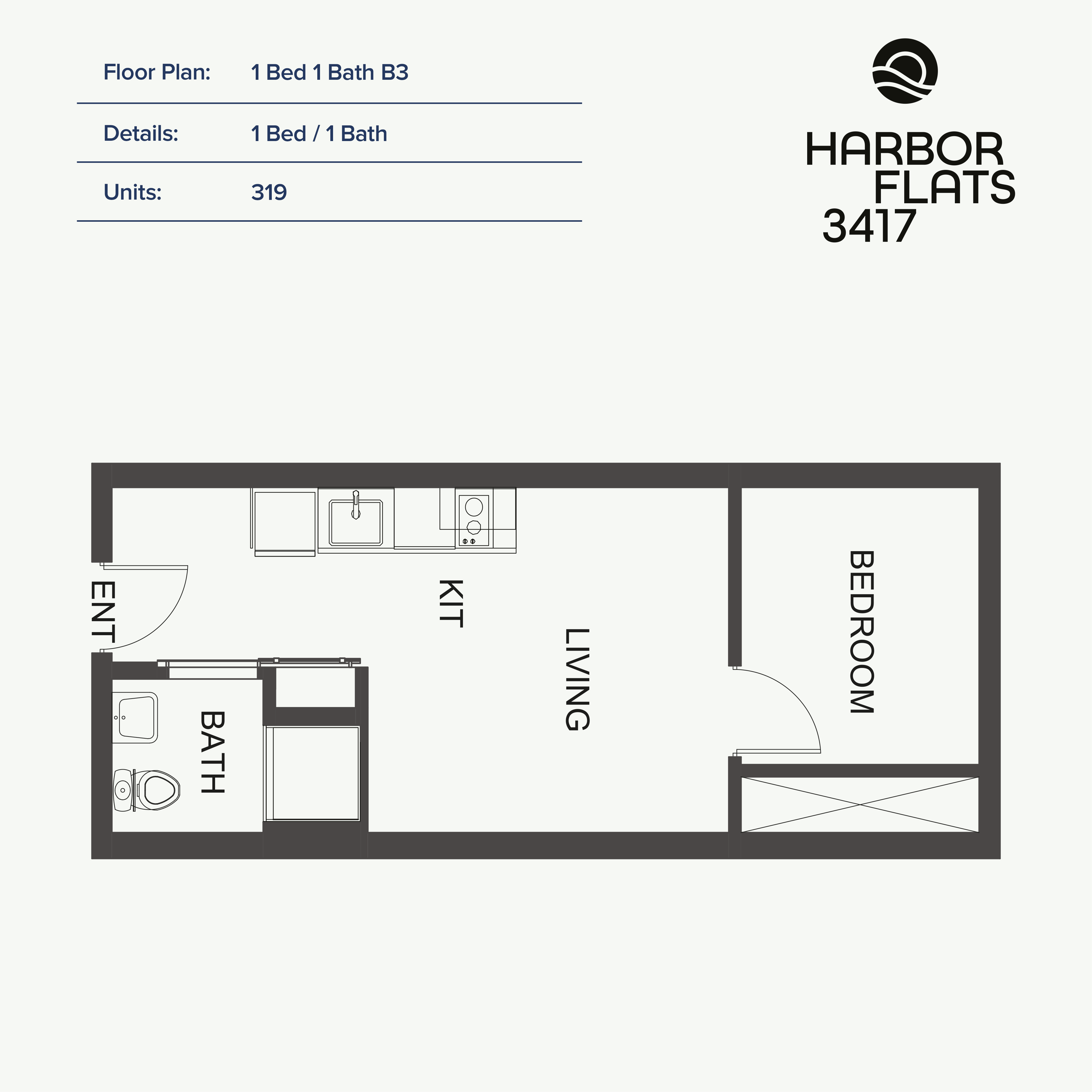 1 Bed 1 Bath B3