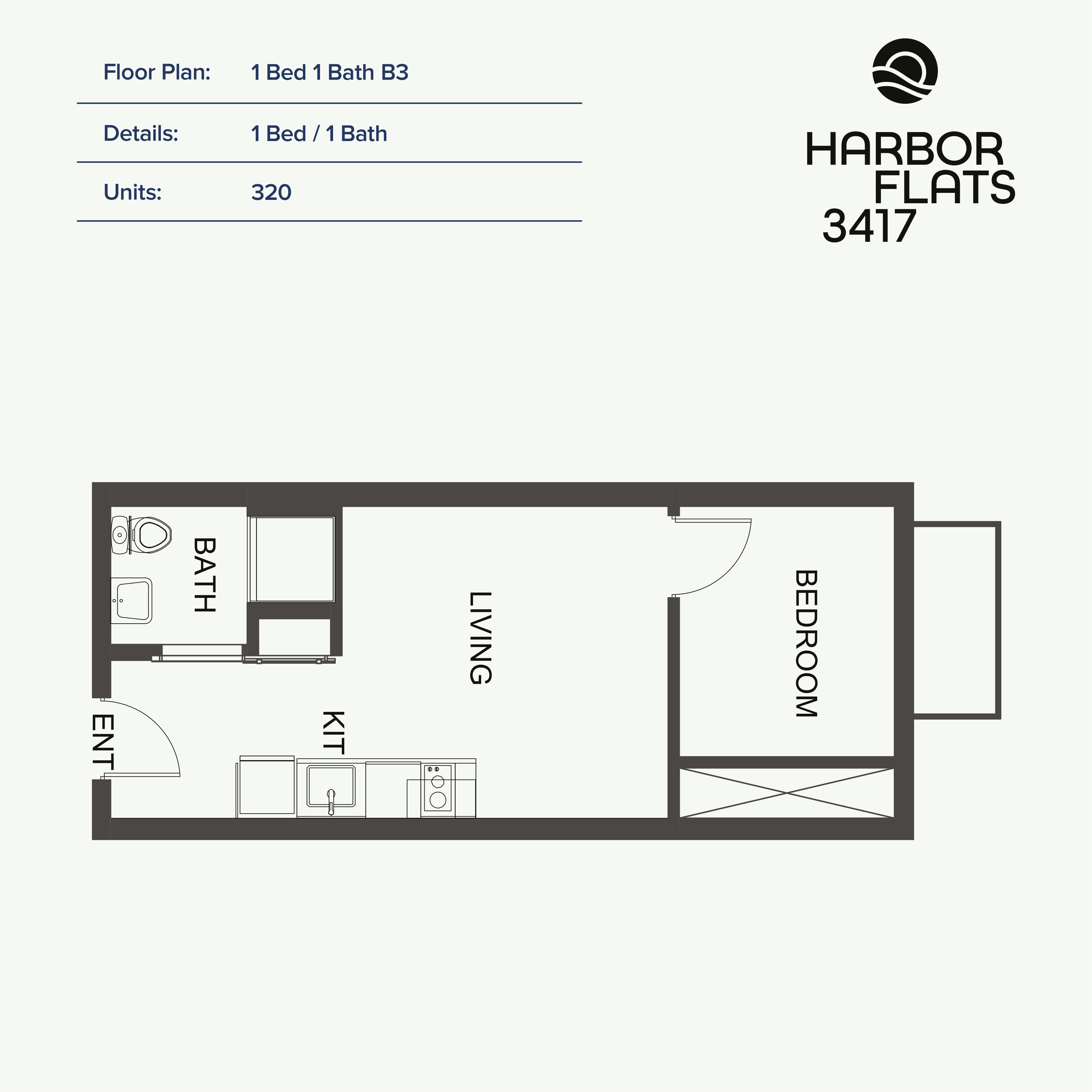 1 Bed 1 Bath 1 Bed 1 Bath B3 at Harbor Flats
