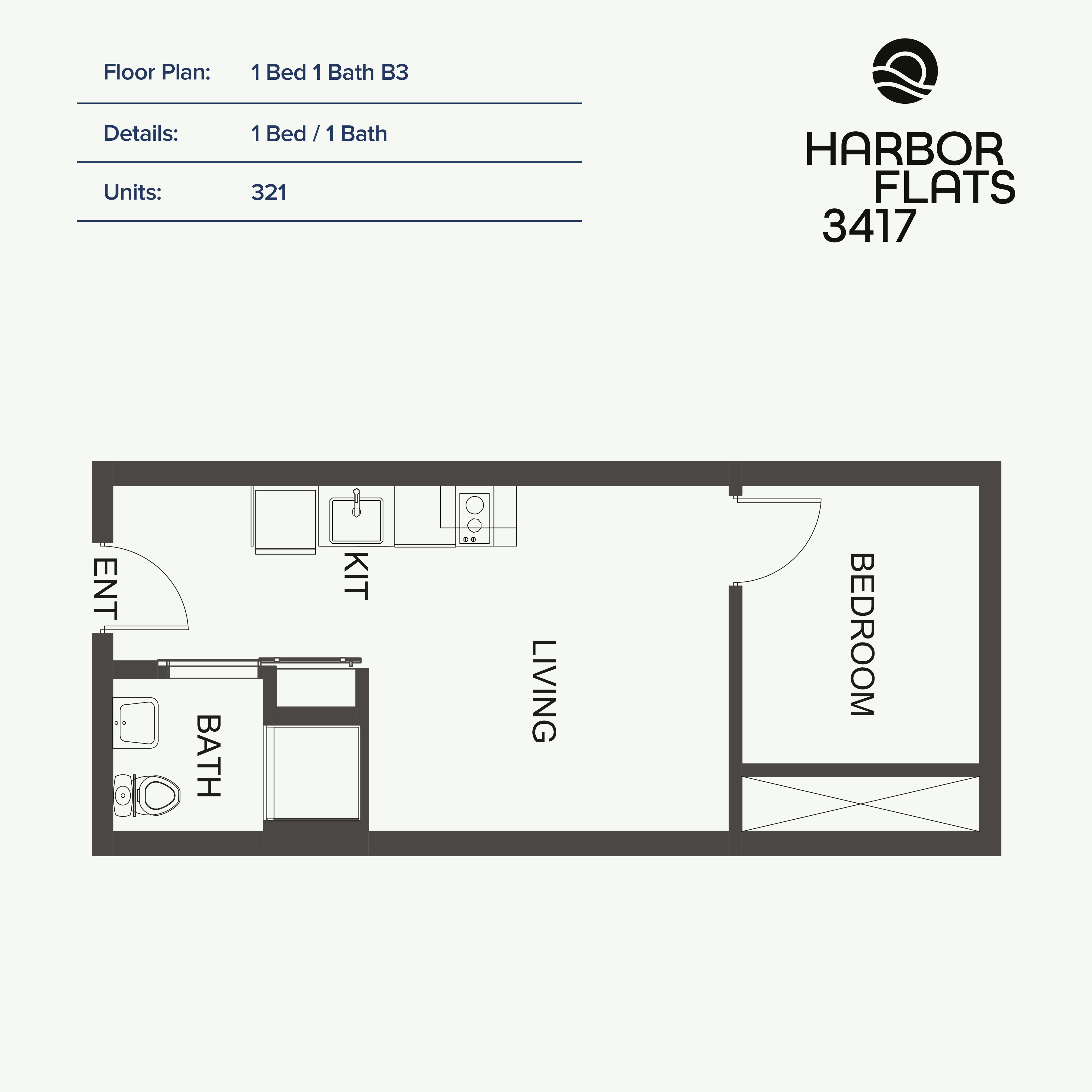 1 Bed 1 Bath B3