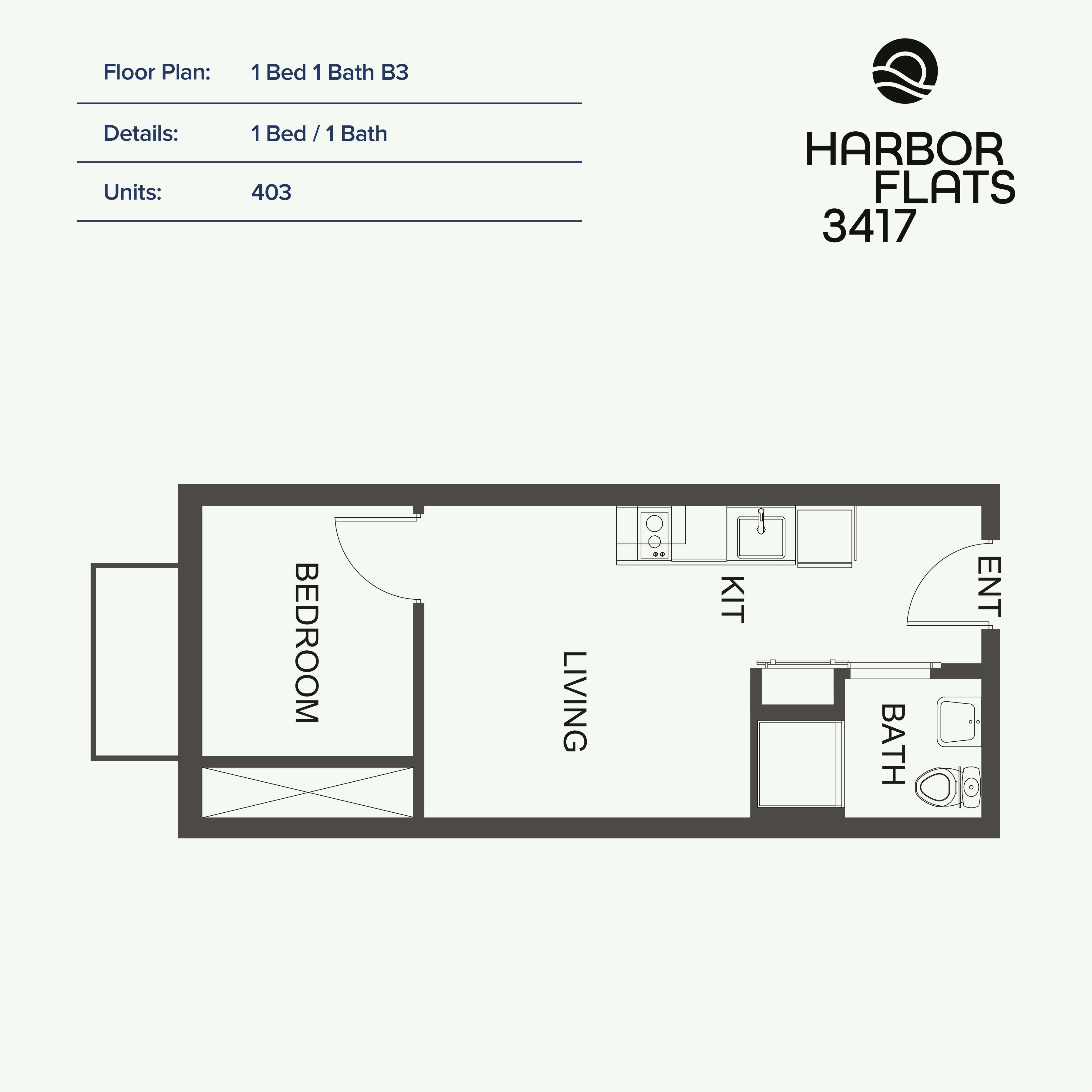 1 Bed 1 Bath 1 Bed 1 Bath B3 at Harbor Flats